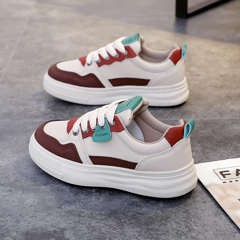 2025新款春季百搭时尚女鞋网红拼色ins潮平底透气板鞋运动休闲鞋