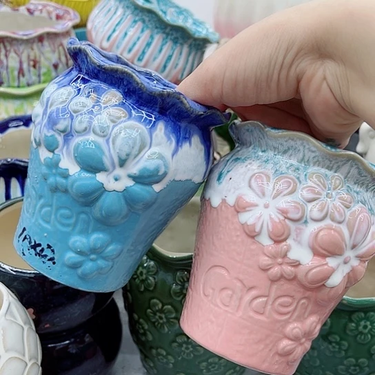 多肉绿植陶瓷花盆9.9包邮，有空