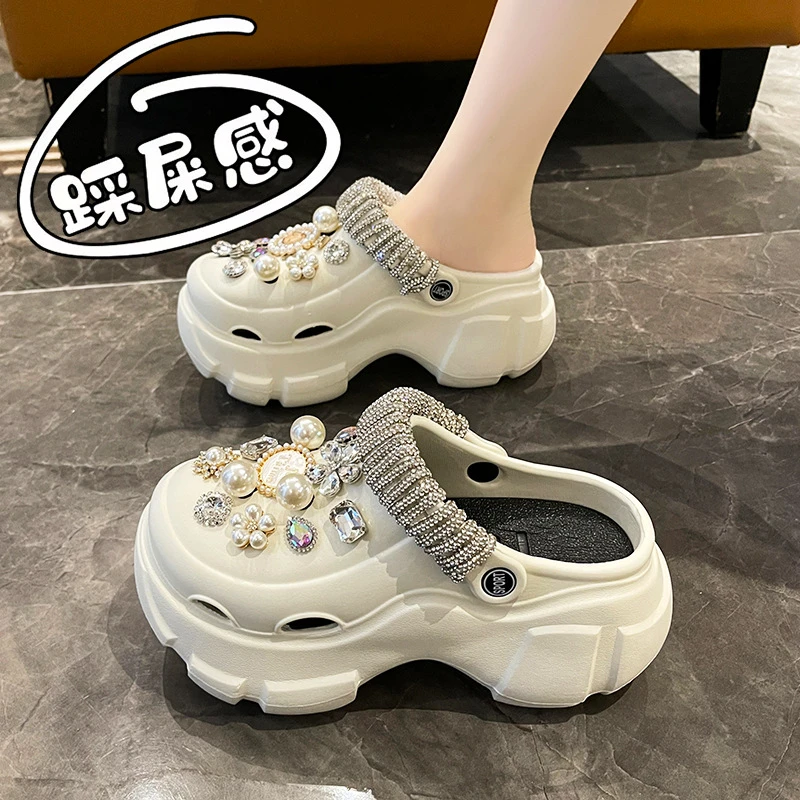 2025夏季新款踩屎感拖鞋女居家用网红厚底情侣沙滩凉拖鞋外穿