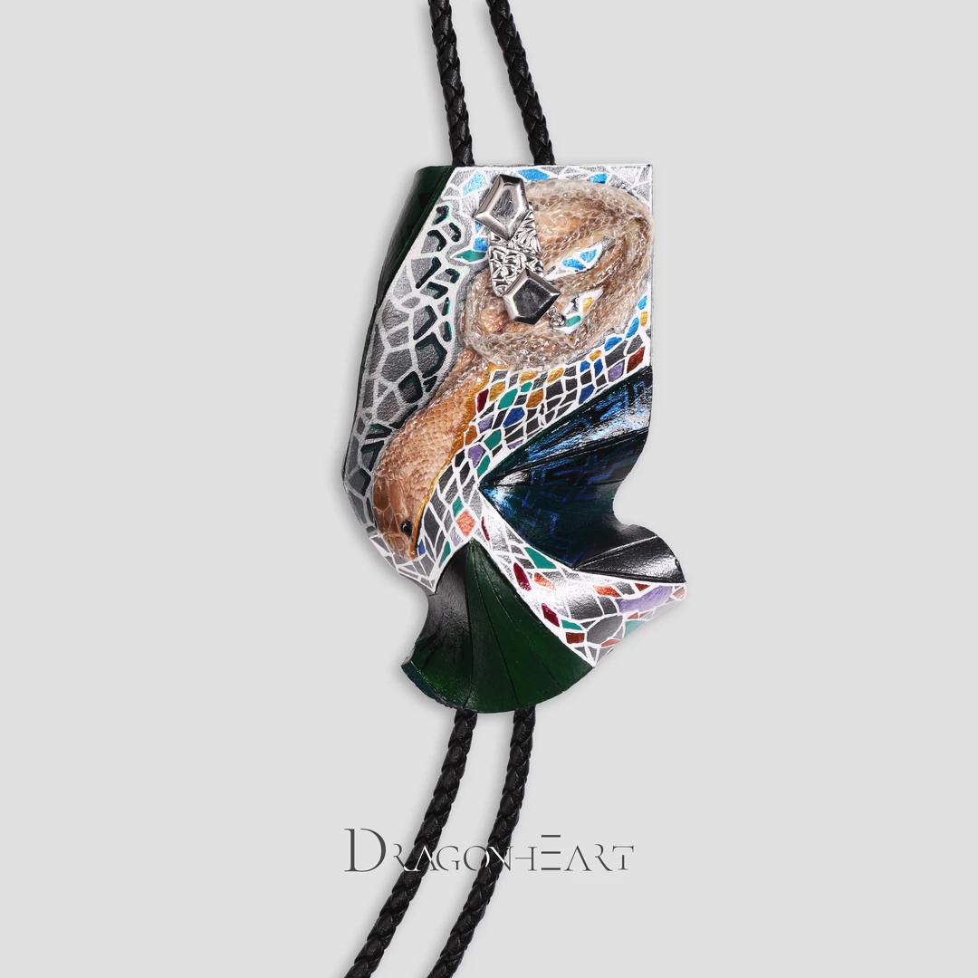 非金属皮质项链 乞水· 波洛领带 龙心灵魂美学原创牛皮饰品A2871