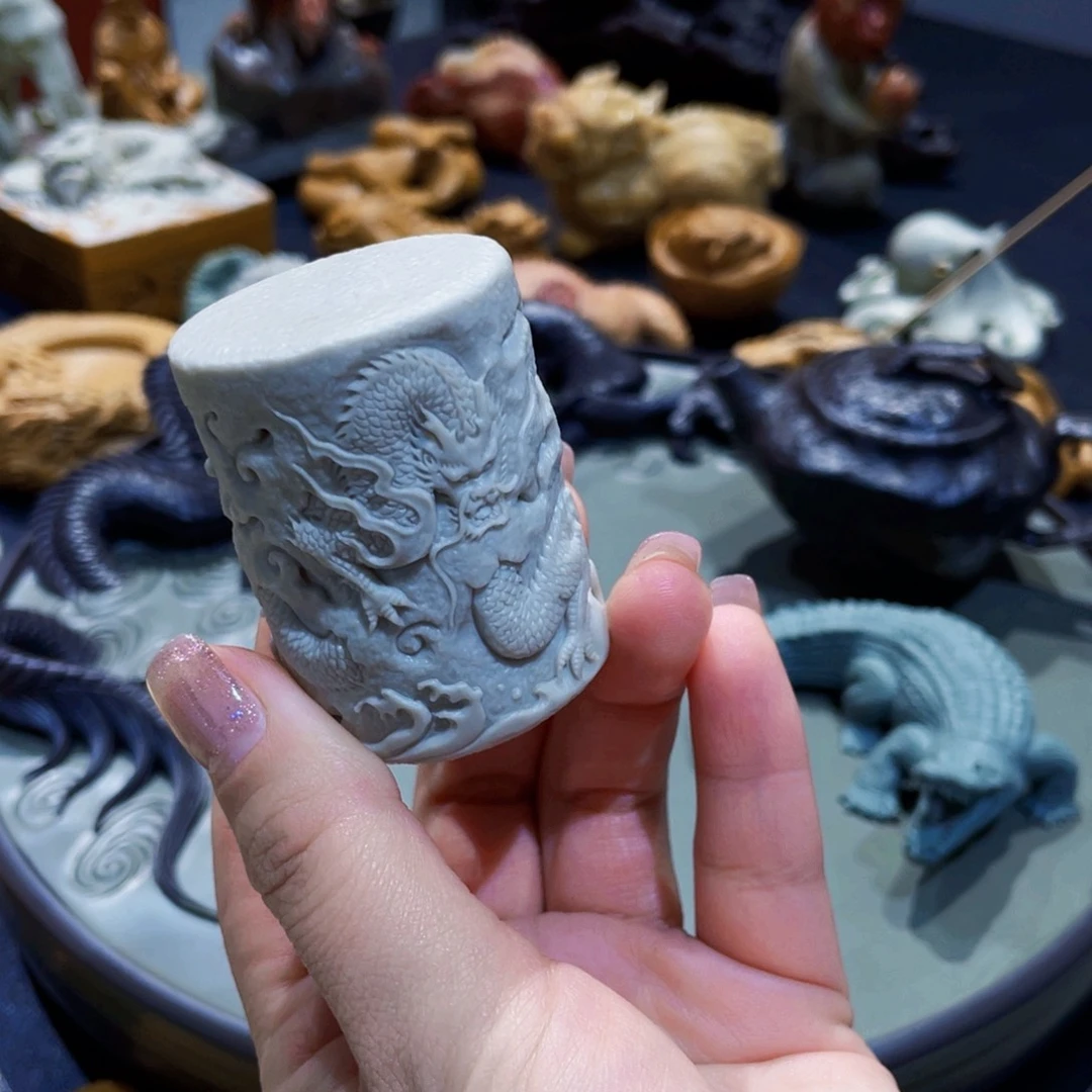 双龙盖置精品仿古雕刻