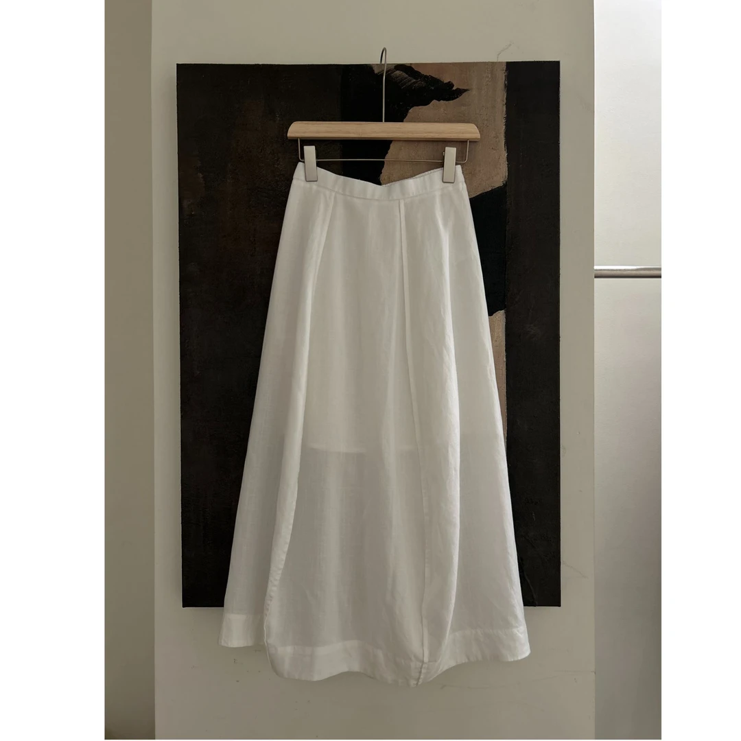 Pada嘻&wang【A字百搭】简约松紧腰遮垮 显瘦半裙 26101 Hi Fortune