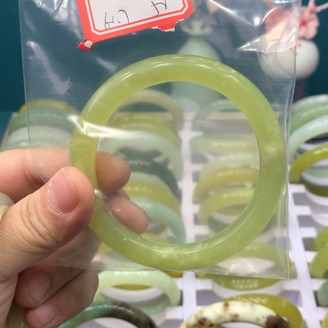 透闪石-蛇纹石玉手镯未镶嵌白****