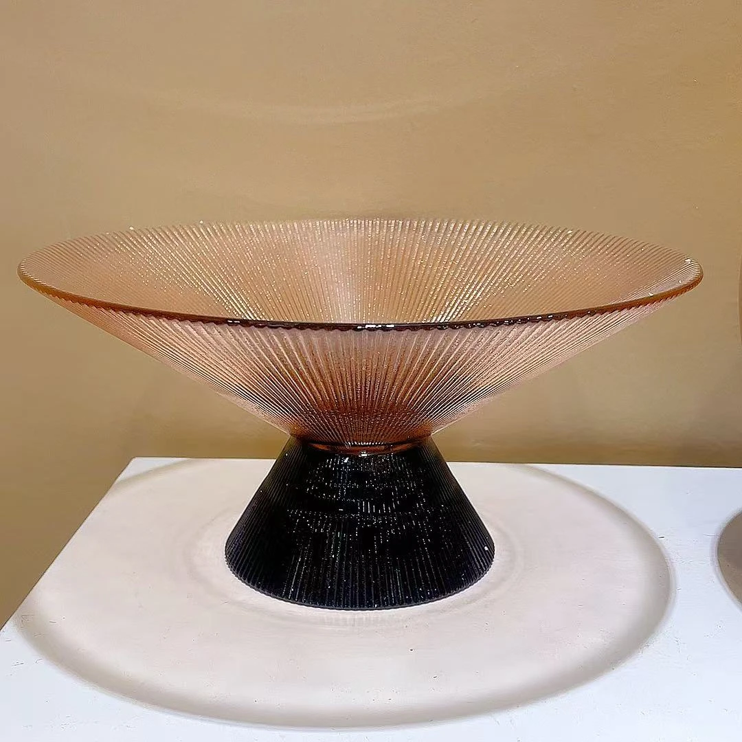 安哥拉红色加黑底高脚托盘果盘装饰器