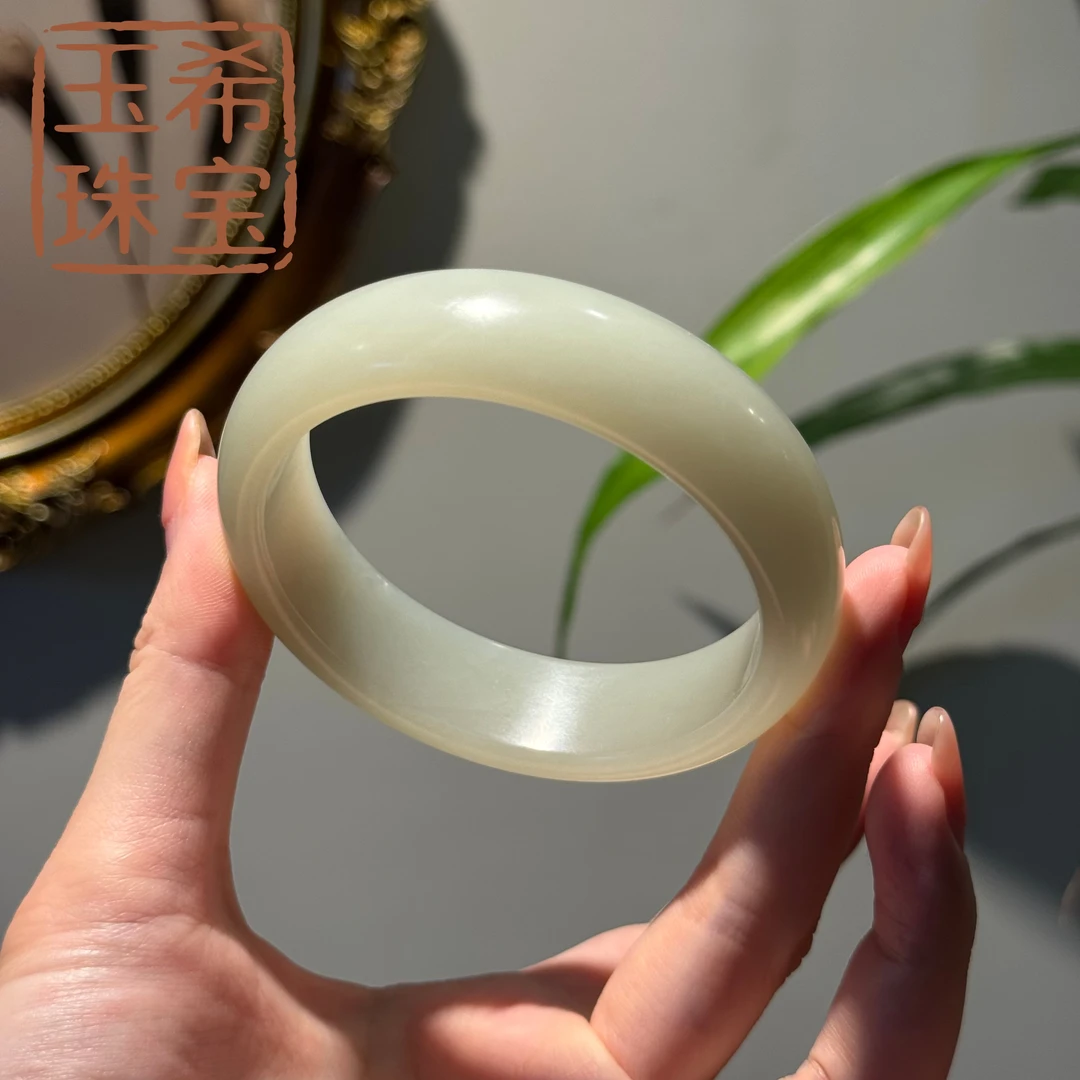 珍藏级 和田玉 新疆山料 轮胎手镯 60mm Y522