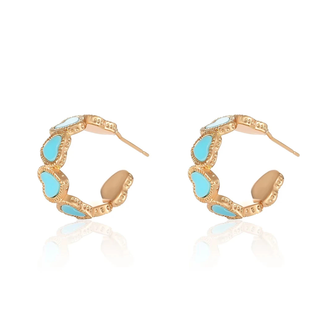 镀k金 925银针【清新爱心】爱心轻奢高定耳钉 2966