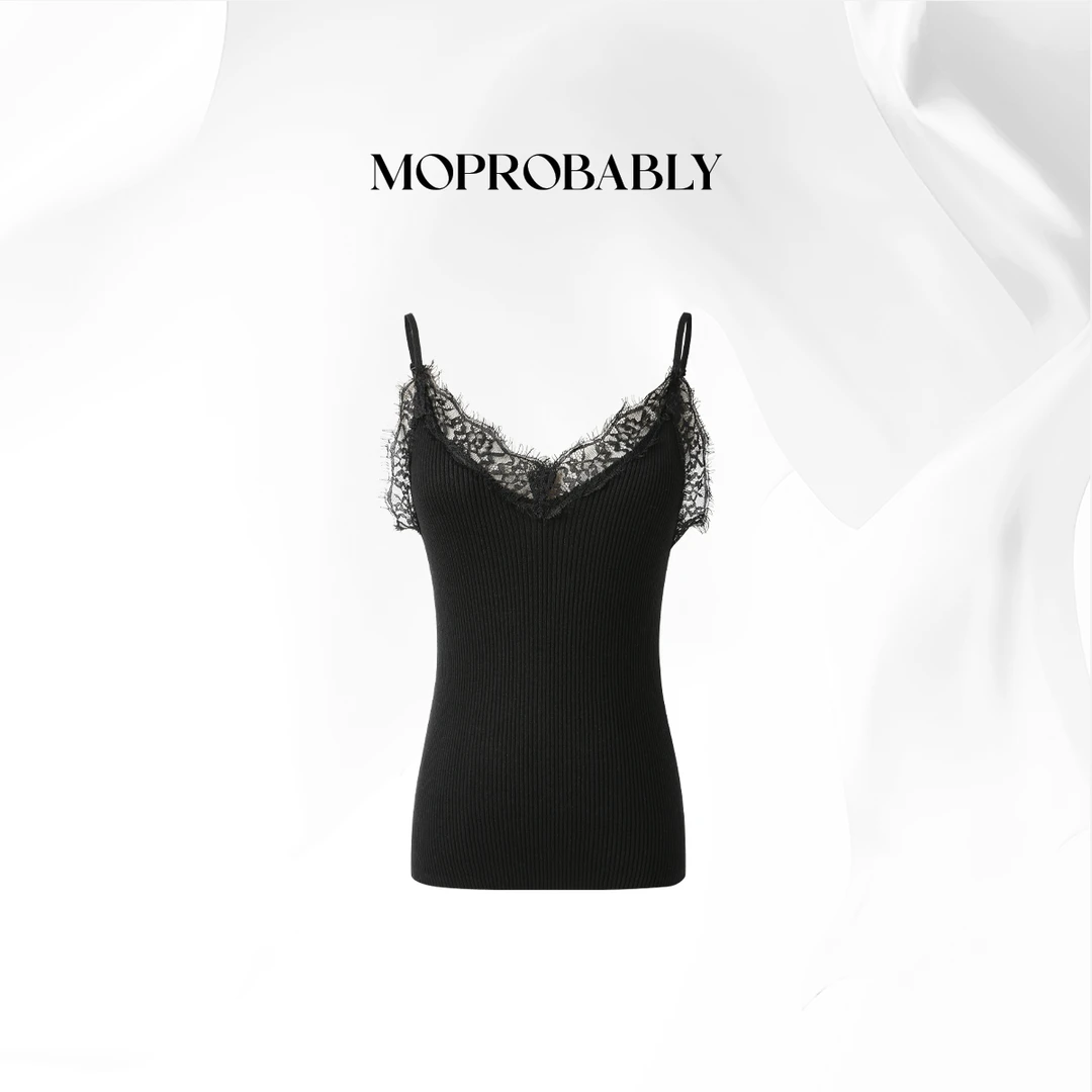 Moprobably贝贝「秘境」舒适蕾丝小吊带打底背心B5375006
