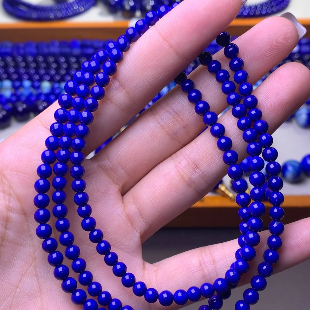 青金石未镶嵌手串4.8mm4圈