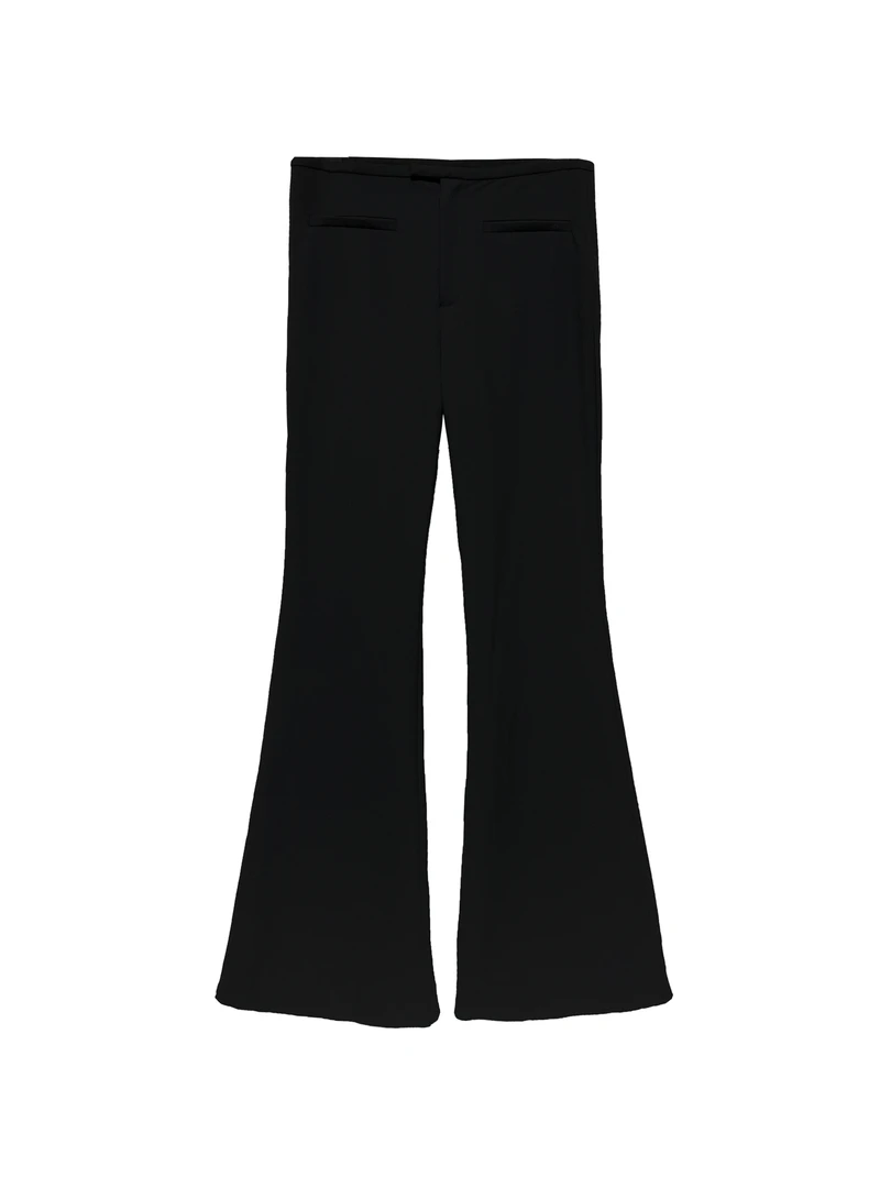 2026春夏款气质轻奢简约时尚潮流百搭显瘦黑色开叉喇叭裤休闲裤