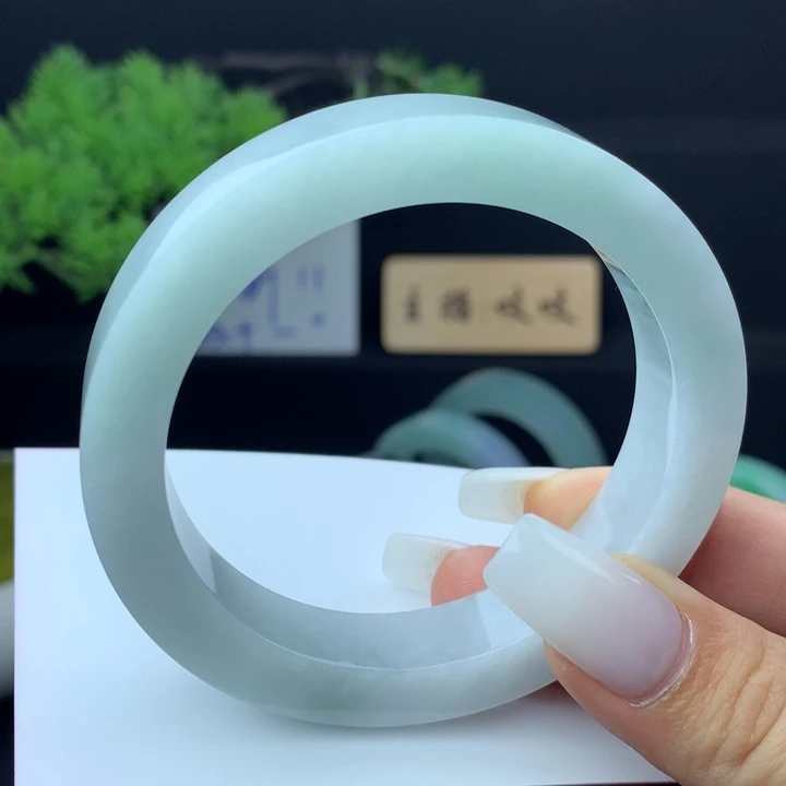 定制翡翠未镶嵌翡翠手镯57-58