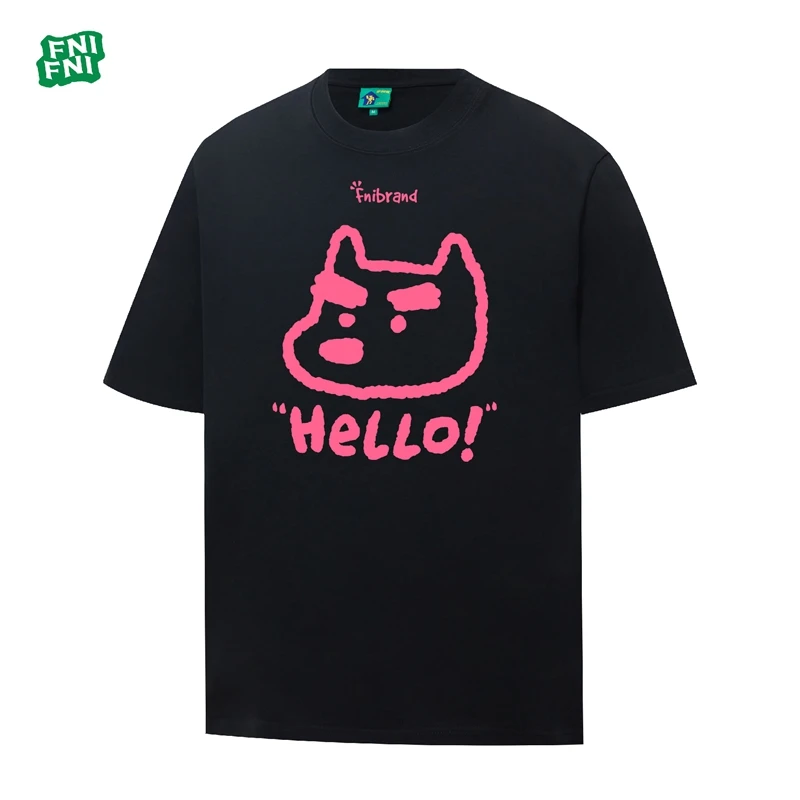 FNI绿标（粗眉小狗）重磅纯棉情侣男女同款t恤美式圆领短袖夏季新款