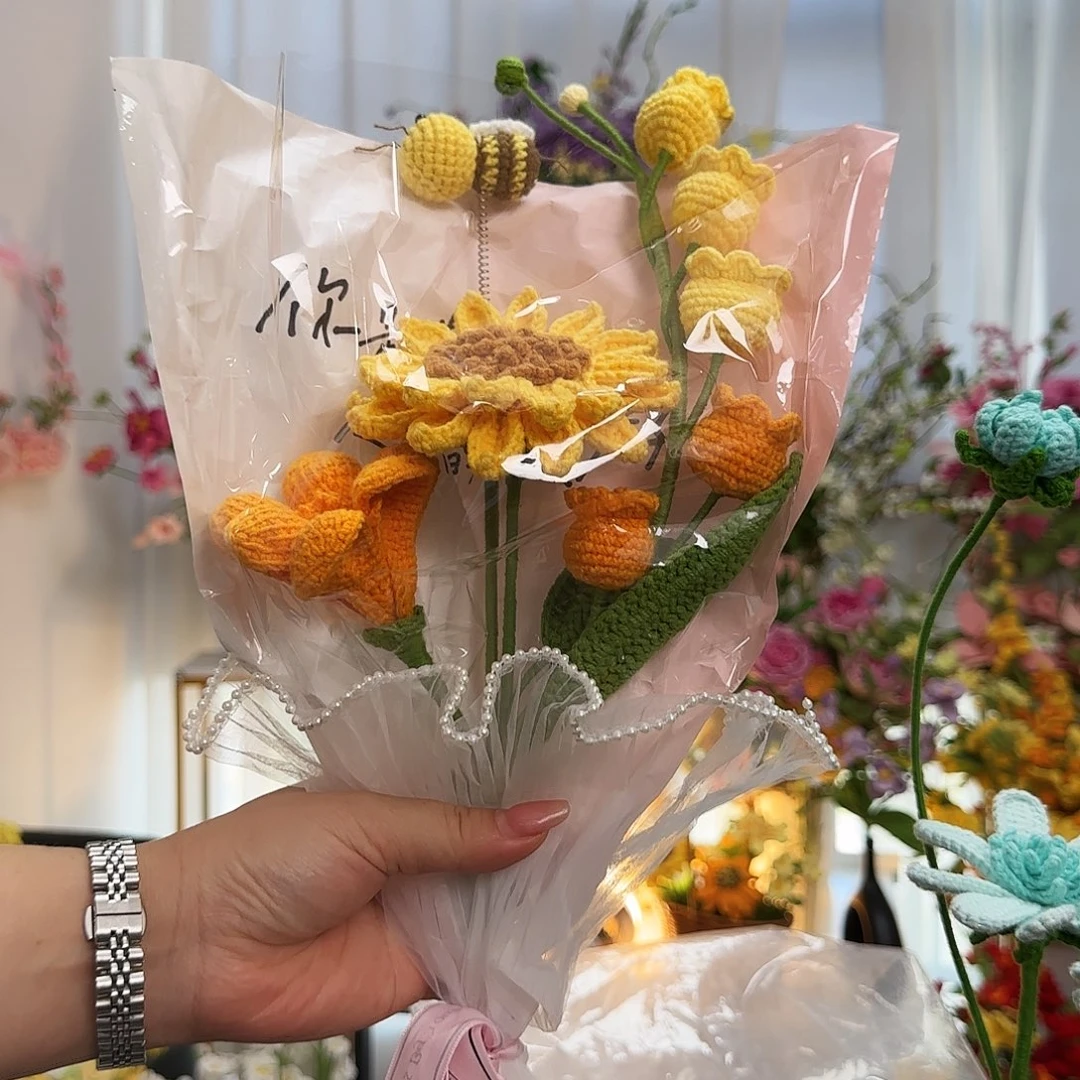 手工向日葵花束的
