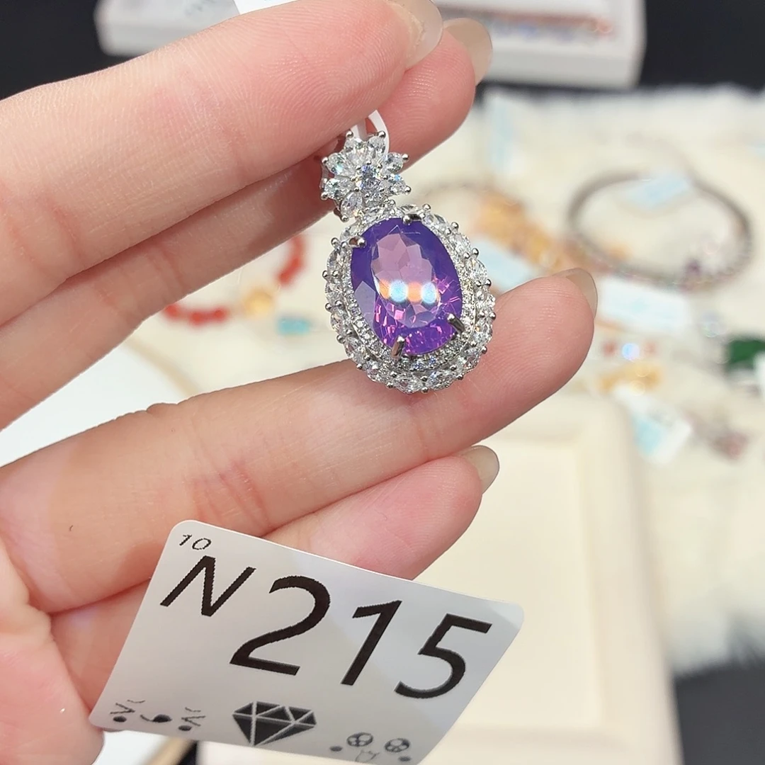 水晶颈饰银S925镶嵌