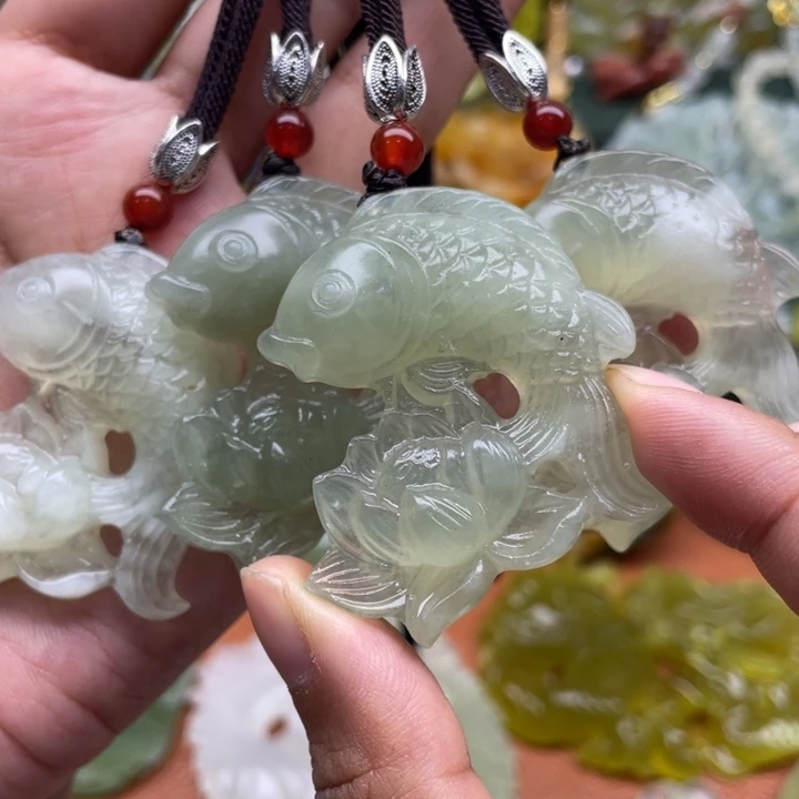 未镶嵌岫玉吊坠毛衣链锁骨链