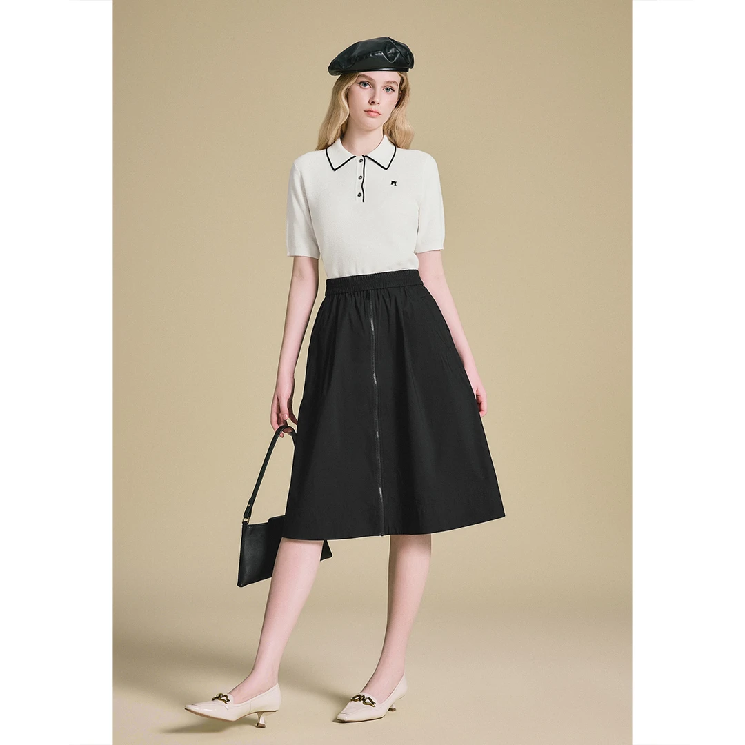 PSALTER/诗篇 2025年夏季新款黑色A型半身裙6C35250050