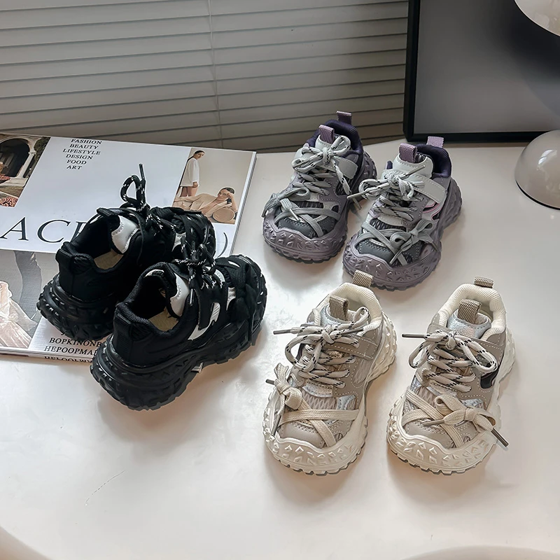 儿童运动鞋网面2025春秋新款宝宝超轻老爹鞋中小童防滑透气跑步鞋