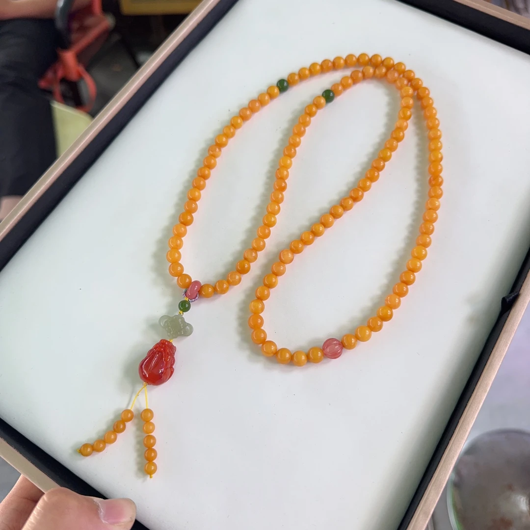 天然蜜蜡项链约7+mm左右貔貅款多样性拍一发一n