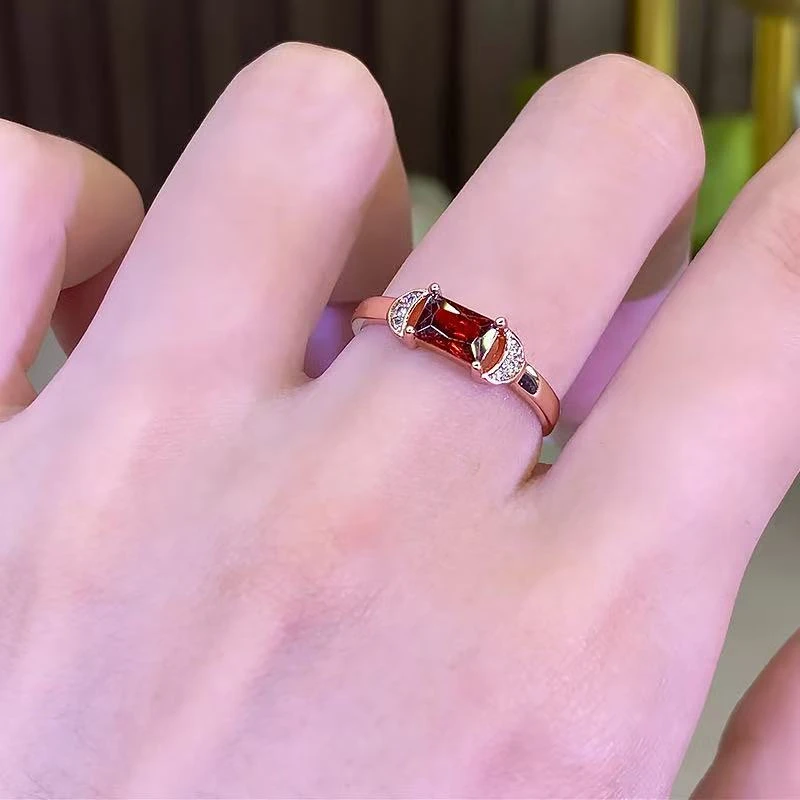 paparuata第十代 红色典雅玫瑰金色戒指31