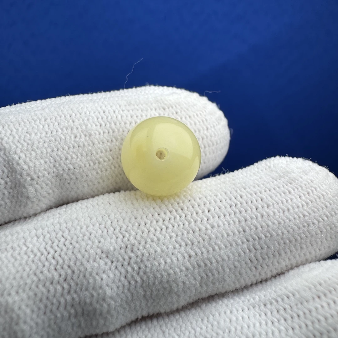 A3449天然原矿蜜蜡 白蜜圆珠11.5mm 一物一图假一罚十
