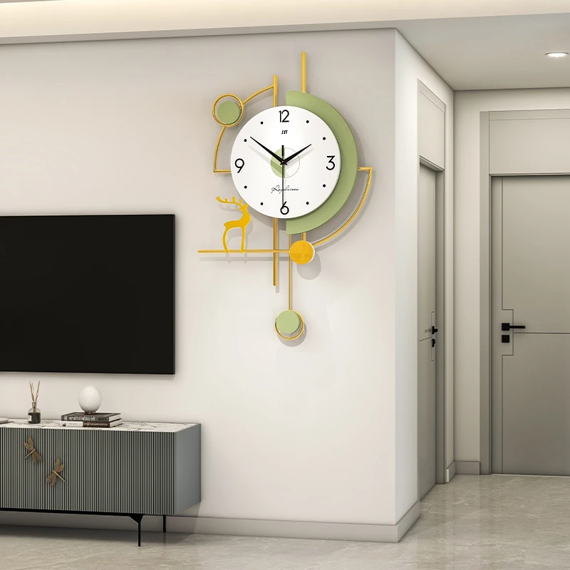 静音高级款免打孔挂墙时钟挂钟客厅2025新款轻奢风现代大气客厅