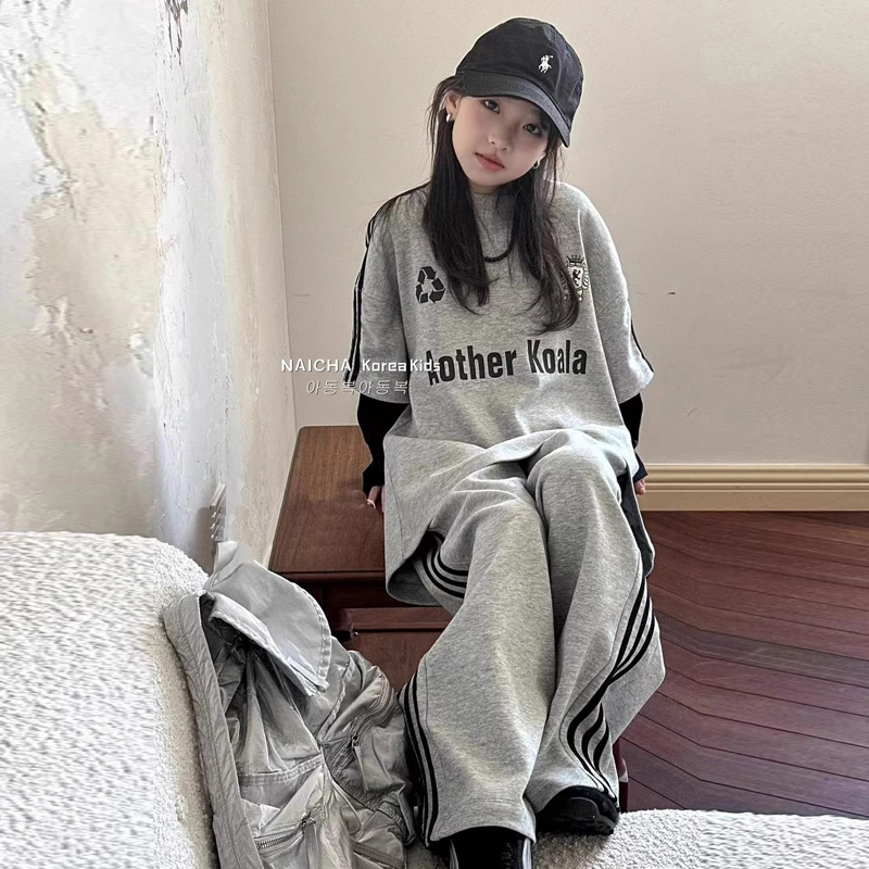 女童套装春装2025新款洋气时髦中大童6-12岁潮款高级感运动两件套