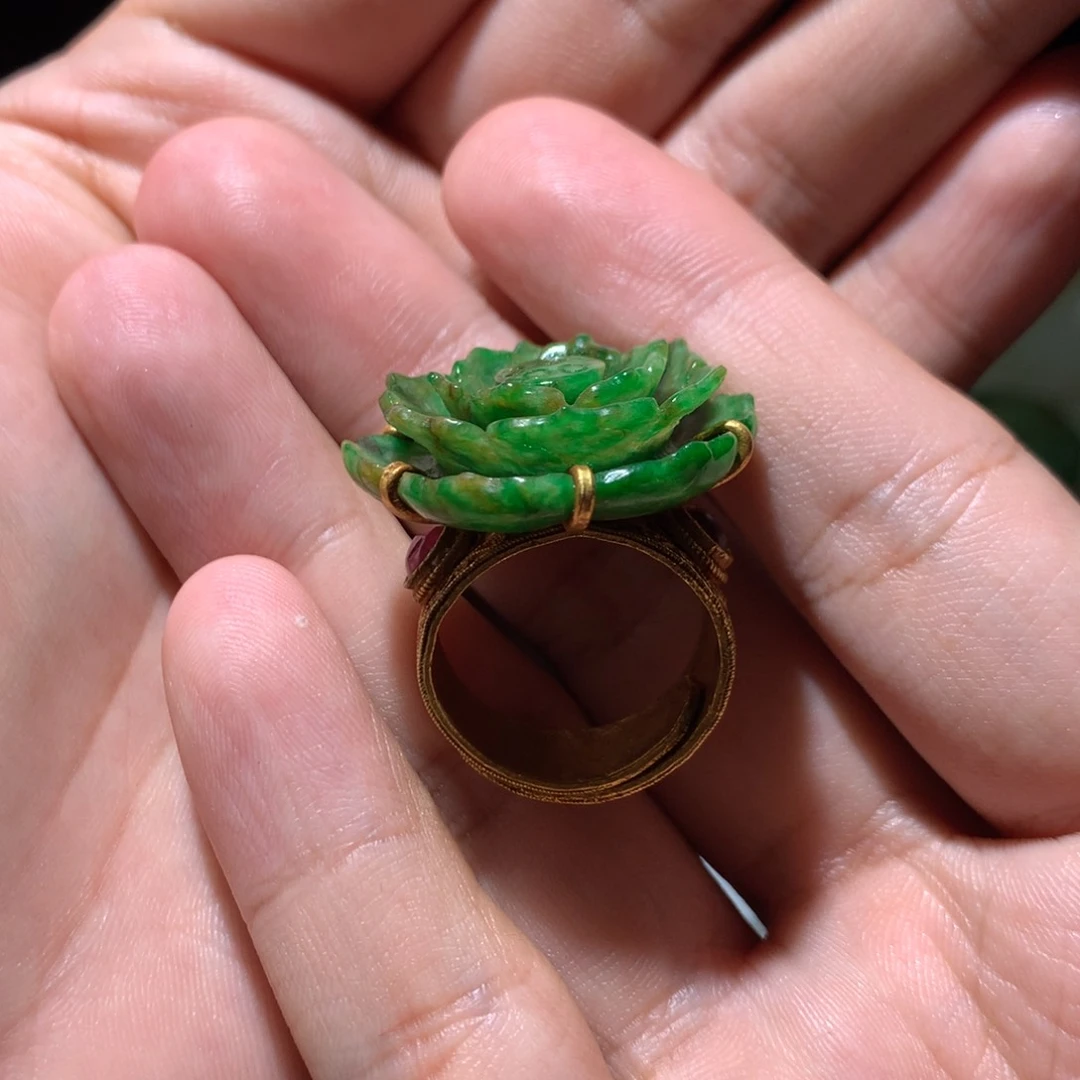 翡翠挂件合金安*翡翠戒指挂件吊坠