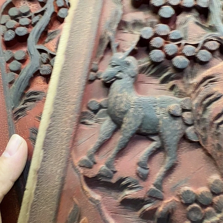 木（非红木类）黄*木雕一对鹿