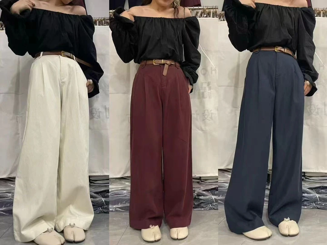 美美推荐9359春季新款直筒卷边两穿阔腿裤女宽松显瘦