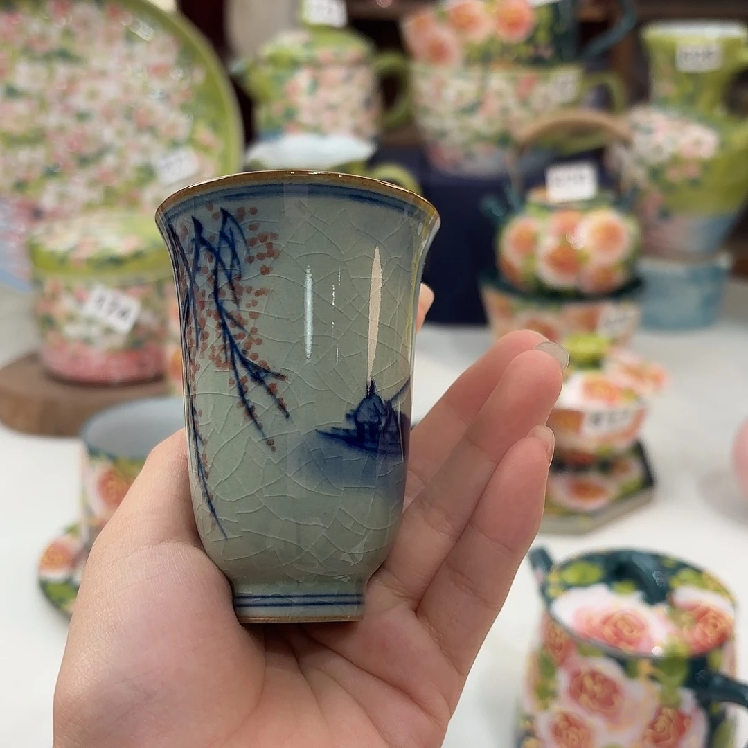 长***7景德镇手绘高温釉下彩陶瓷茶具