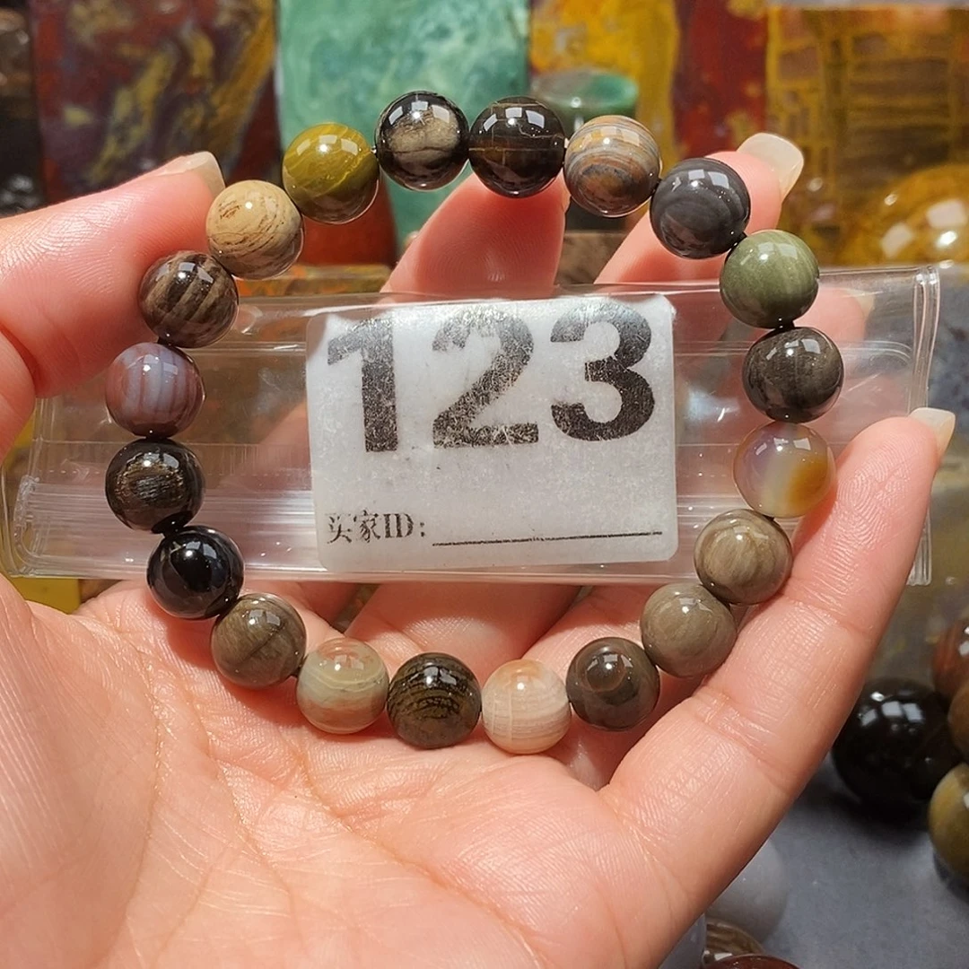 未镶嵌天然北票硅化玉手串卡10.2硅化玉