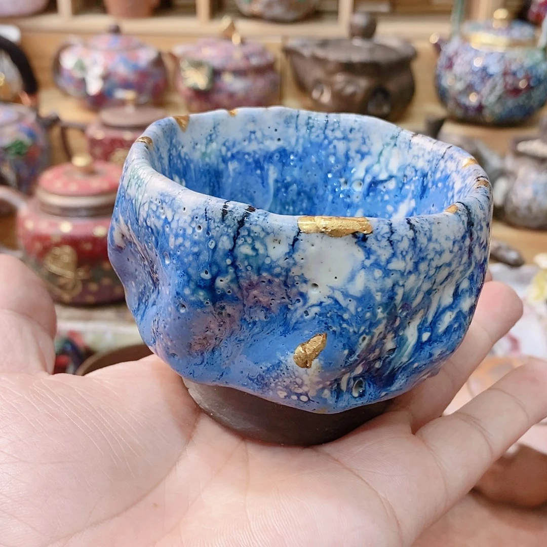 粗陶志野柴烧茶具