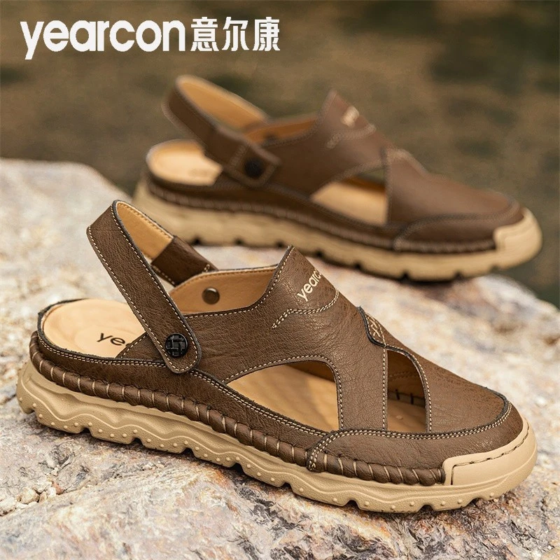 意尔康包头凉鞋男款2025新款夏季外穿软底防滑开车两用沙滩凉拖鞋