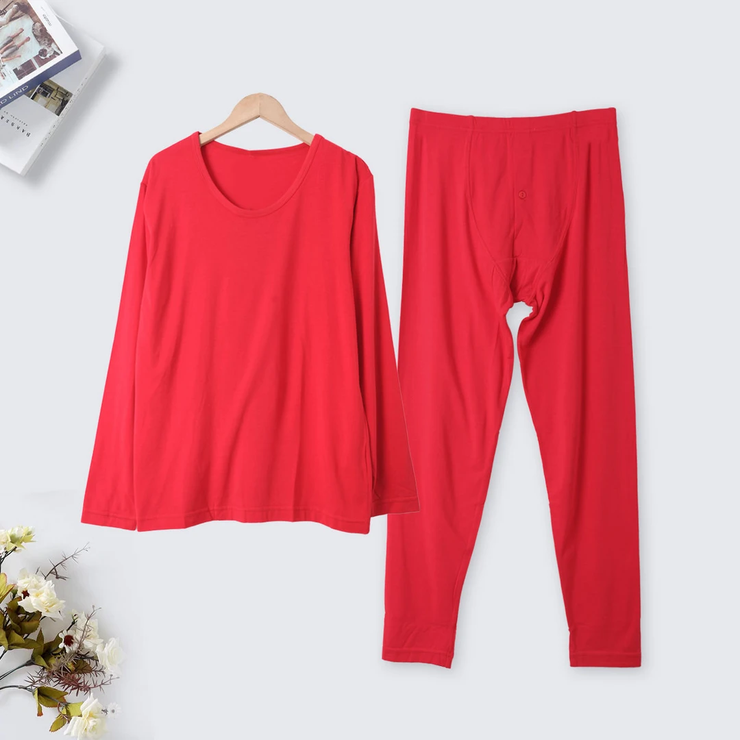 KK432 春季款男士保暖套装长袖长裤松紧腰秋衣秋裤 亲肤舒适