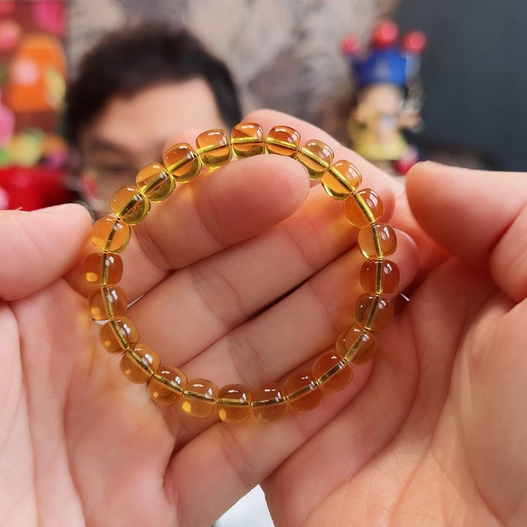 琥珀未镶嵌手链9毫米