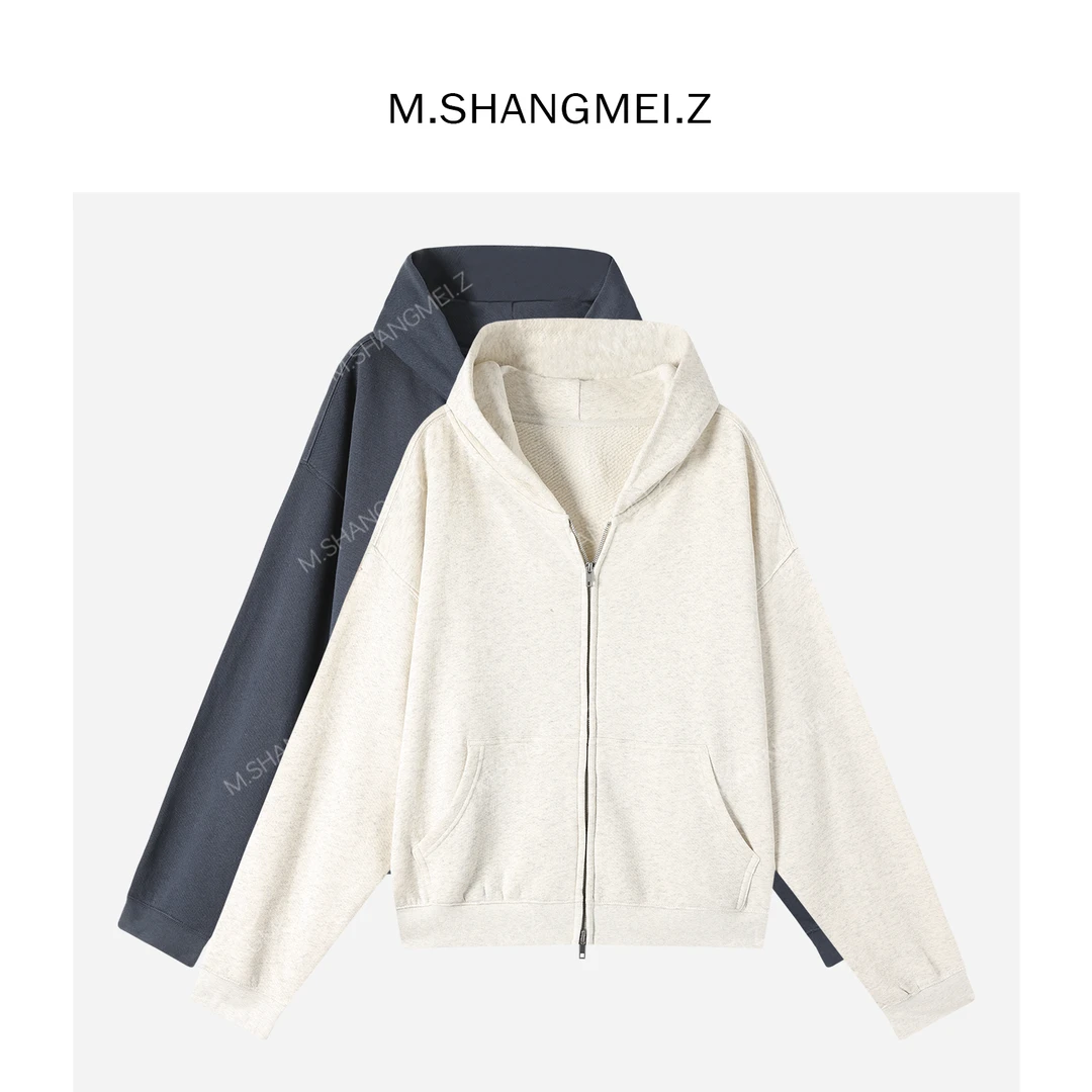 M.SHANGMEI.Z/沐熙【常相伴】美大哥松弛时尚带帽卫衣X1073975-1