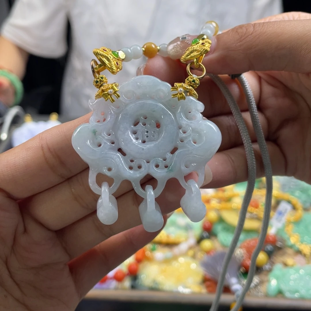 翡翠未镶嵌颈饰代编织