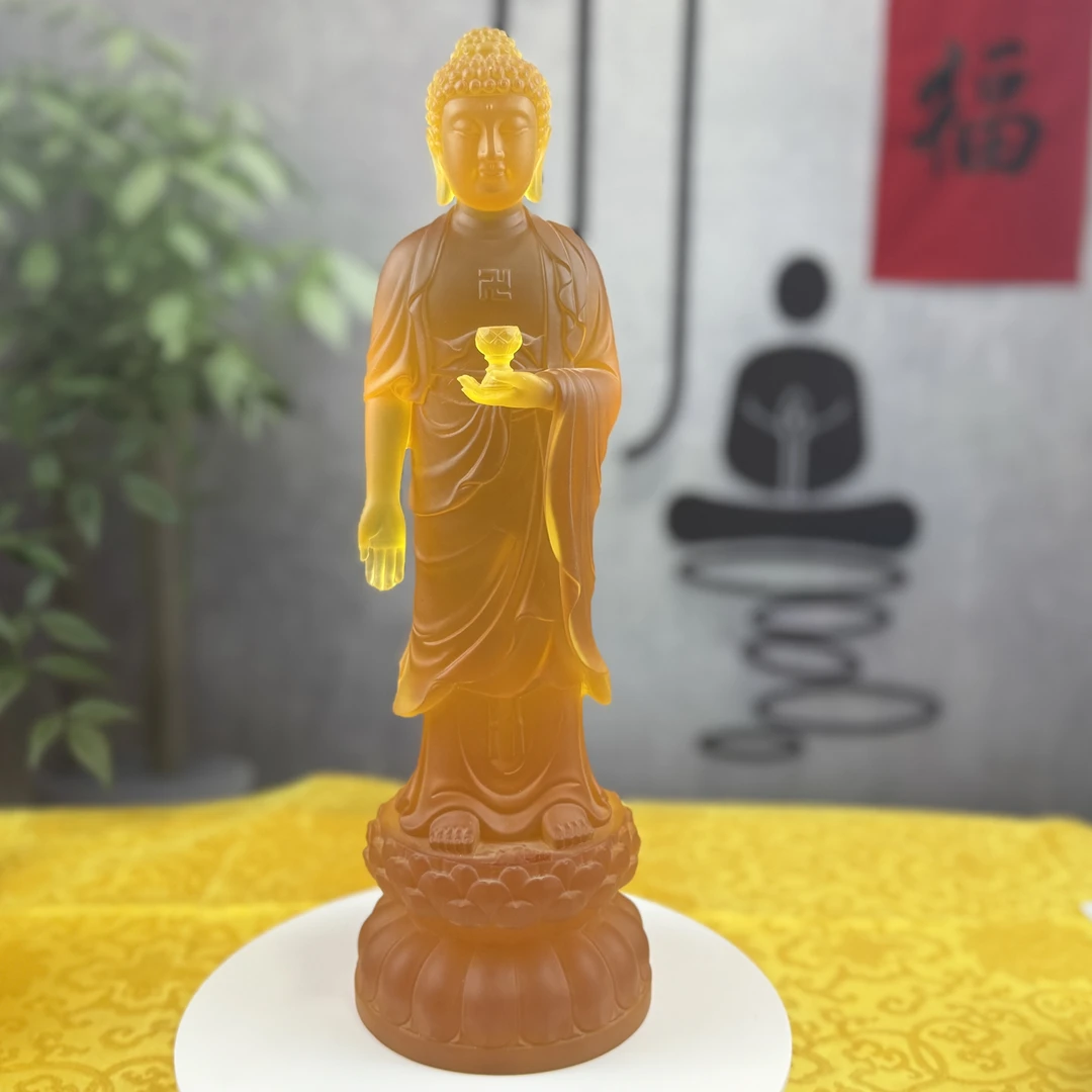 阿弥陀佛 古法工艺 脱蜡制作 琉璃材质 工艺品摆件