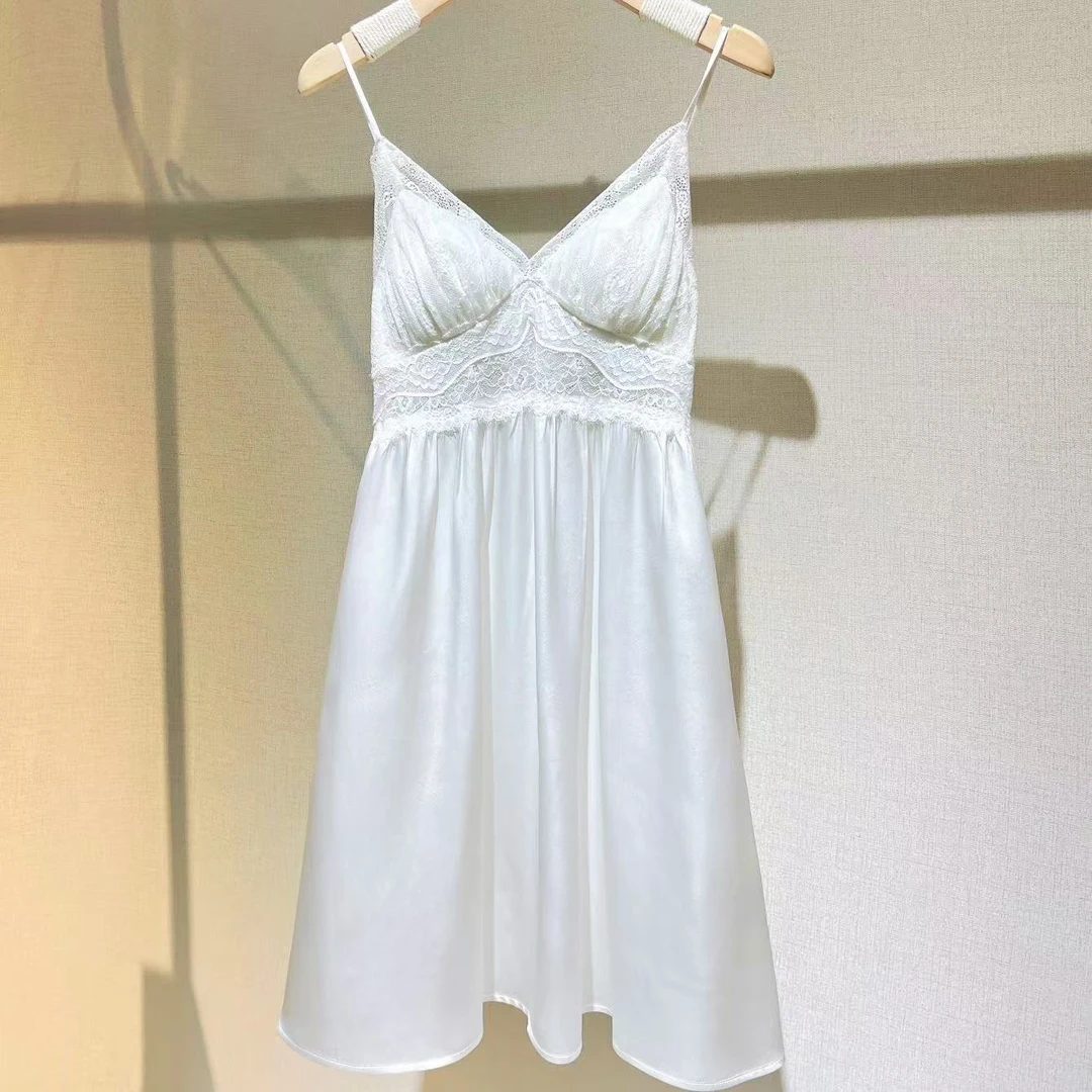 【桑蚕丝睡衣工厂】100%桑蚕丝吊带连衣裙D2310