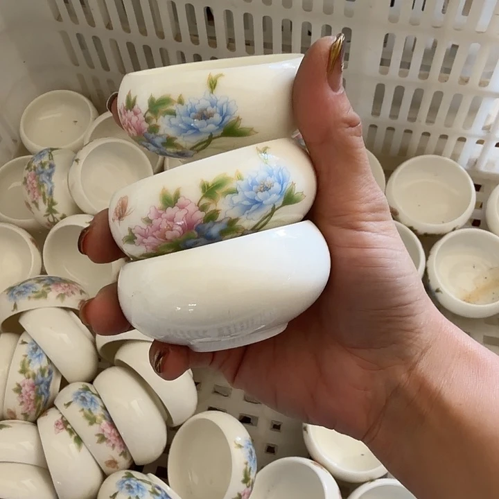 孤品高端羊脂玉茶杯六个一组