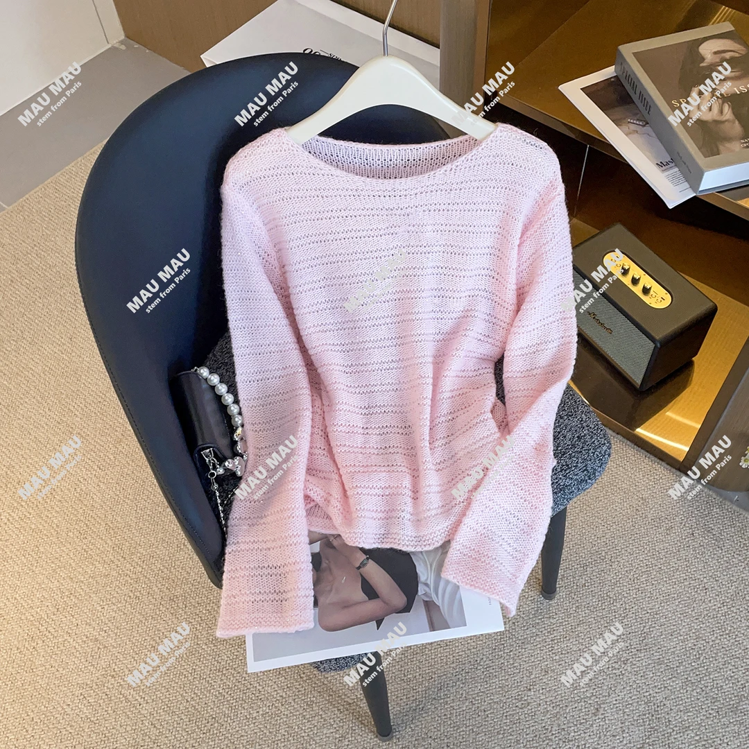 轻奢高端女装25秋季新款简约气质名暖修身显瘦针织长袖上衣DY9059