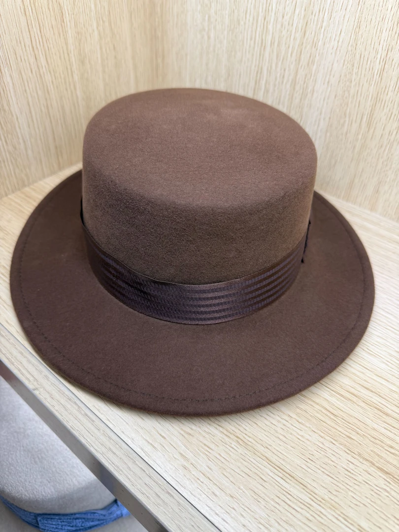 9开头/羊绒平顶帽赫本帽子康康帽女士翘沿赫本帽（按照主播指导拍）