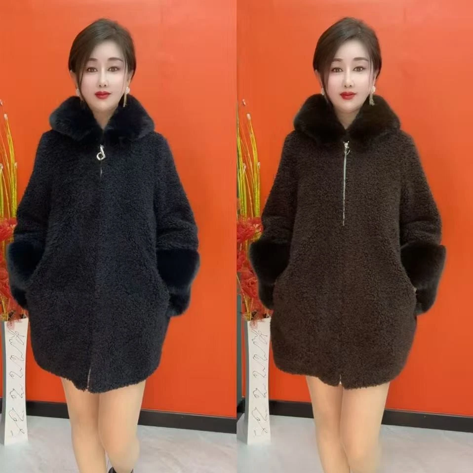 时尚宽松韩版连帽加厚外套