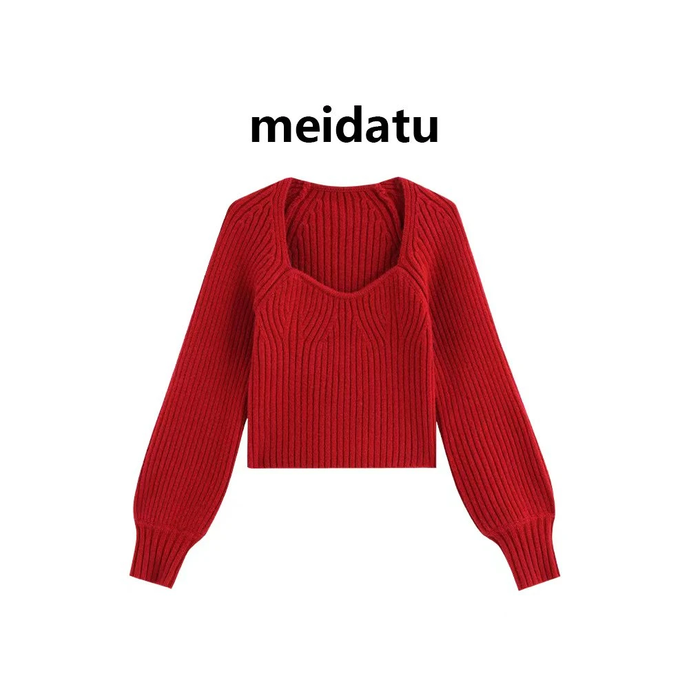 美哒兔（优雅简约）慵懒设计感短款针织衫（小个子版）CM852-H