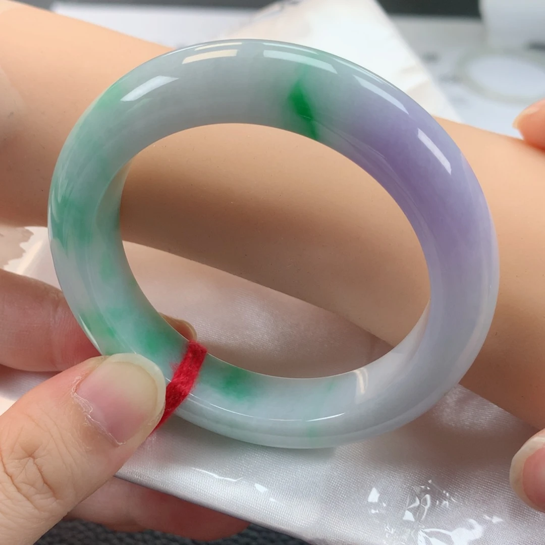 翡翠手镯未镶嵌缅甸天然翡翠手镯54圈口