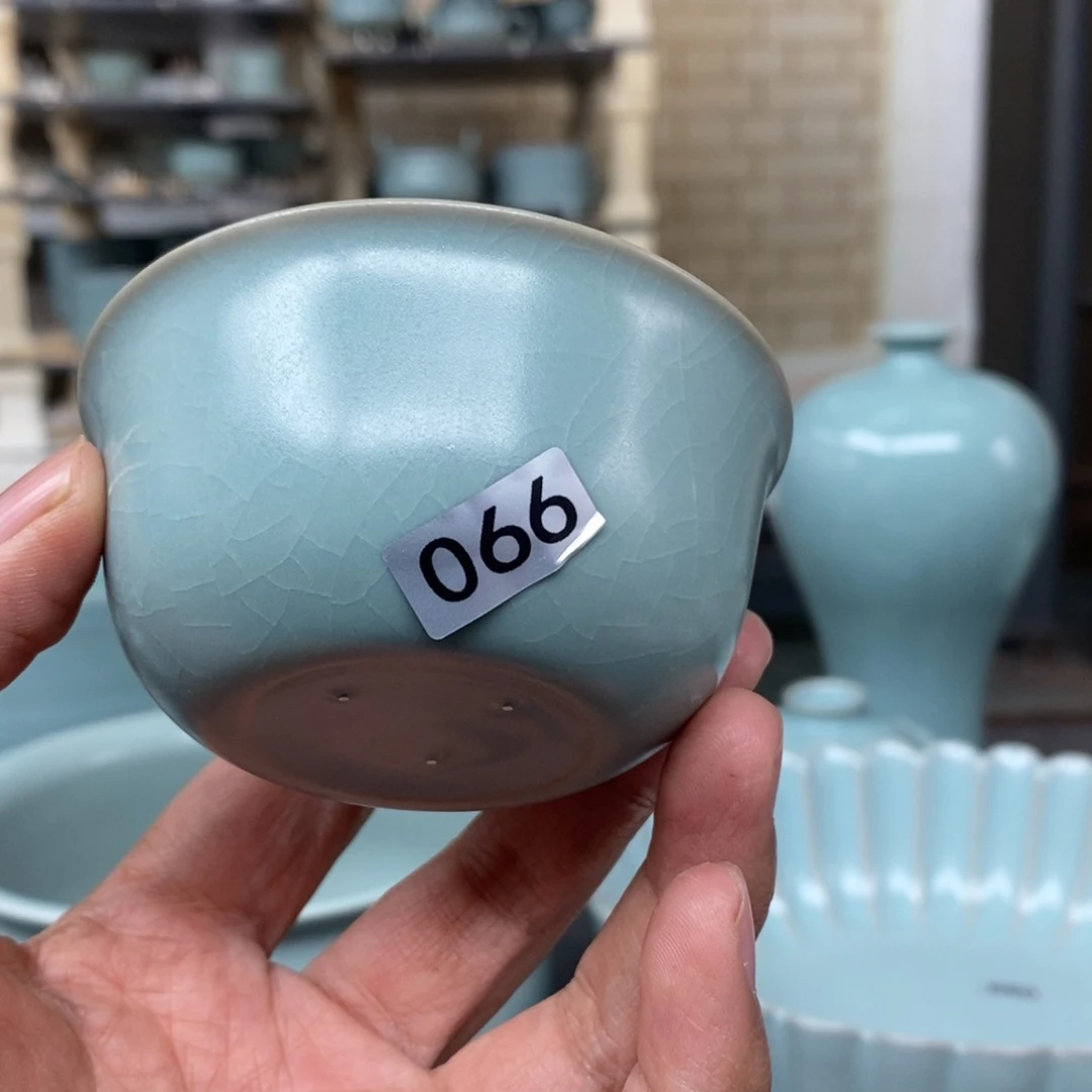 摆件李****啊抱朴汝瓷仿古微瑕