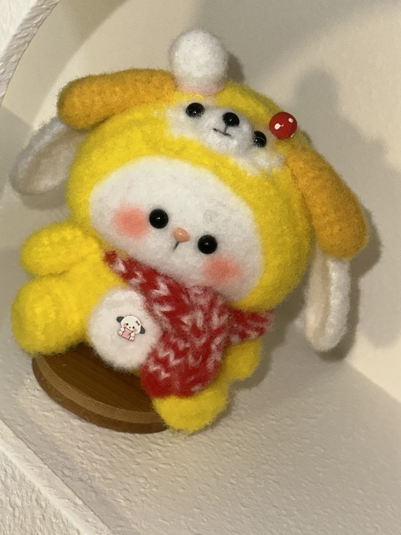 纯手工编制磁吸厨师狗八宝钩织成品