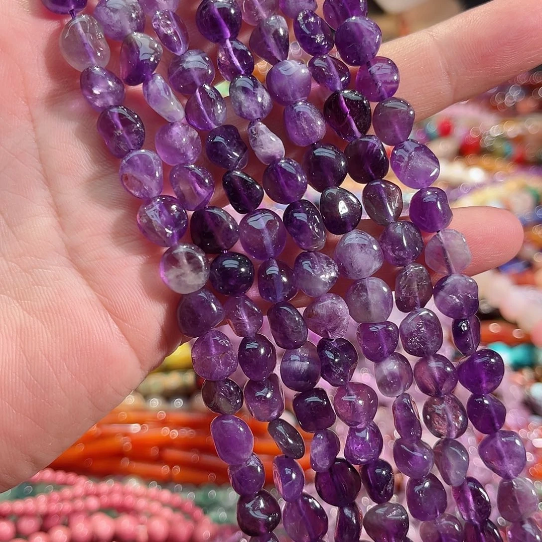 玛瑙/玉髓合金珠宝半成品紫水晶随行一条10mm