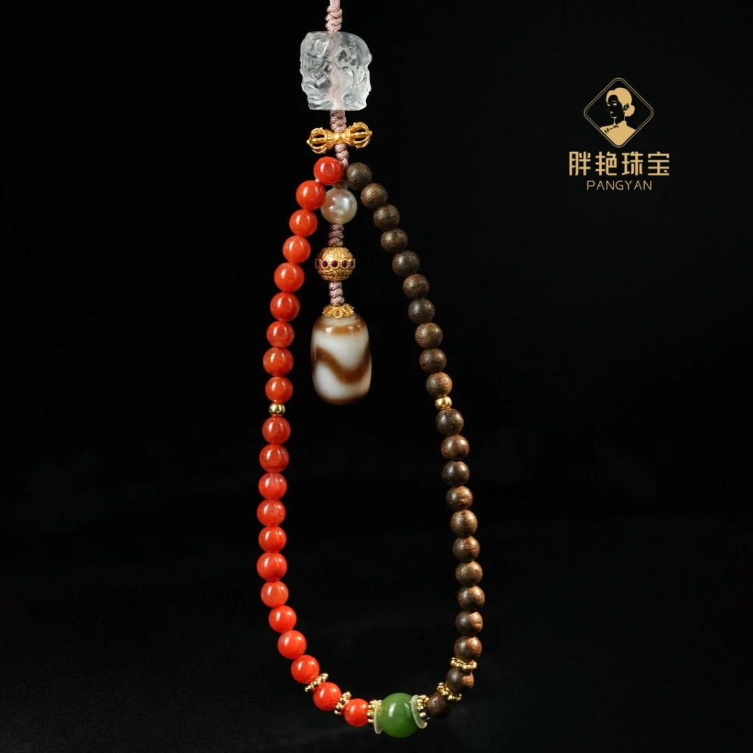 L*【万事吉】九紫离火生旺南红沉香手机链 @ZMN03010401@