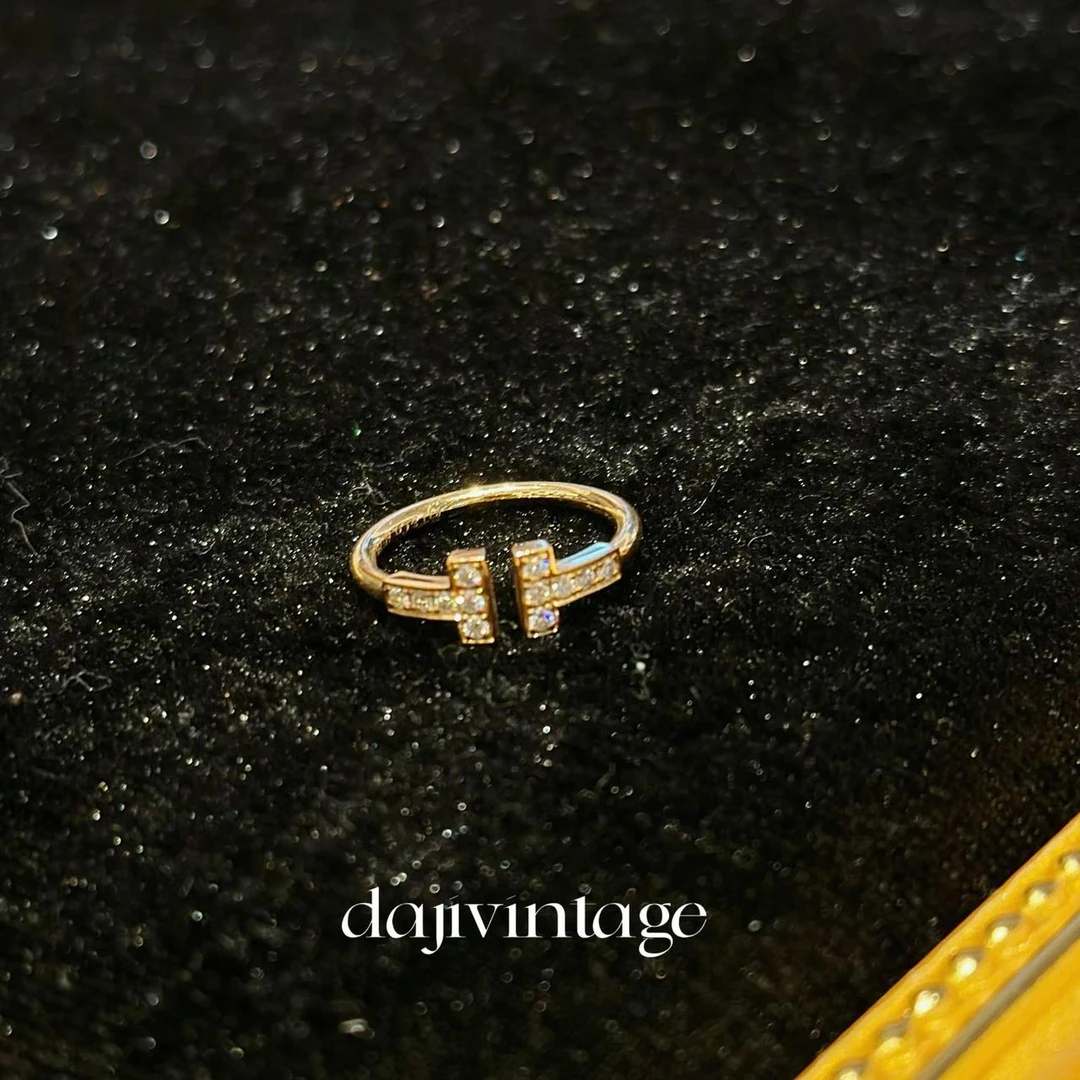 大吉中古/Tiffany蒂芙尼18k金双T戒指