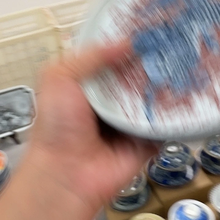 瓷片釉里红麒麟踏浪大胡乘景德镇